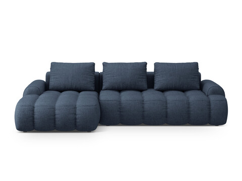Coltar extensibil stanga 3 locuri, Linz, Cosmopolitan Design, 275x142x84 cm, tesatura structurata, albastru inchis