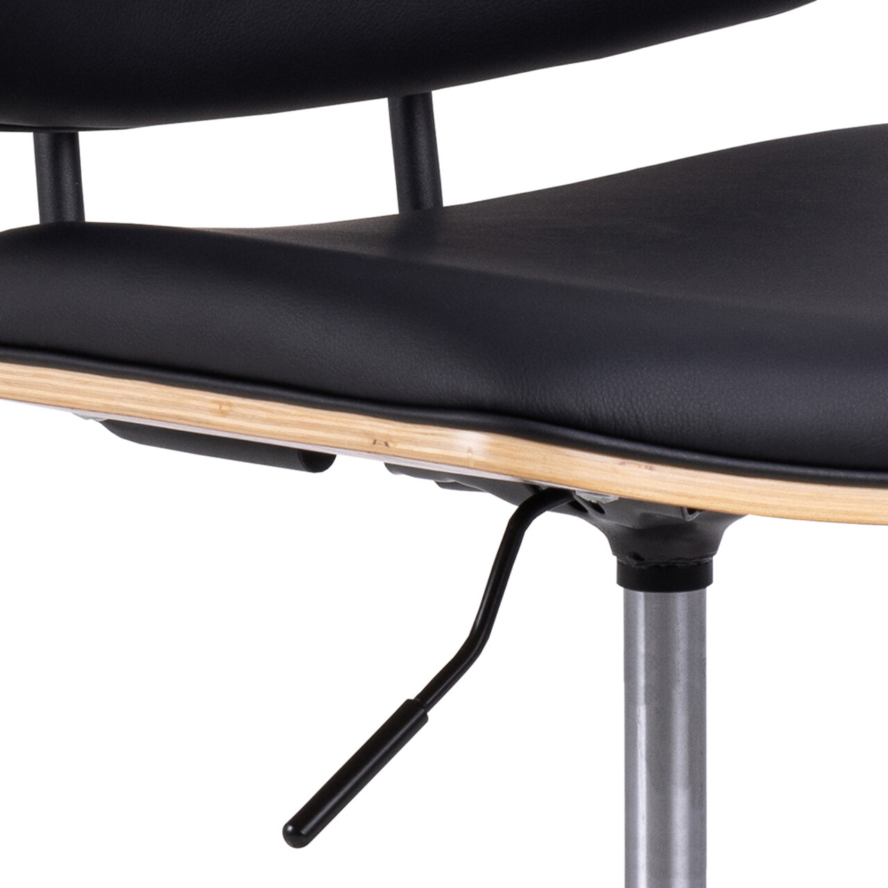 Scaun de birou Owen, Actona, 48.5x54x91 cm, rotativ, piele ecologica/otel, negru - view 2