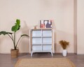 Bufet, Wolina, Goose, 90x105x41 cm, Corp: PAL 100% MELAMINAT, Alb / Stejar