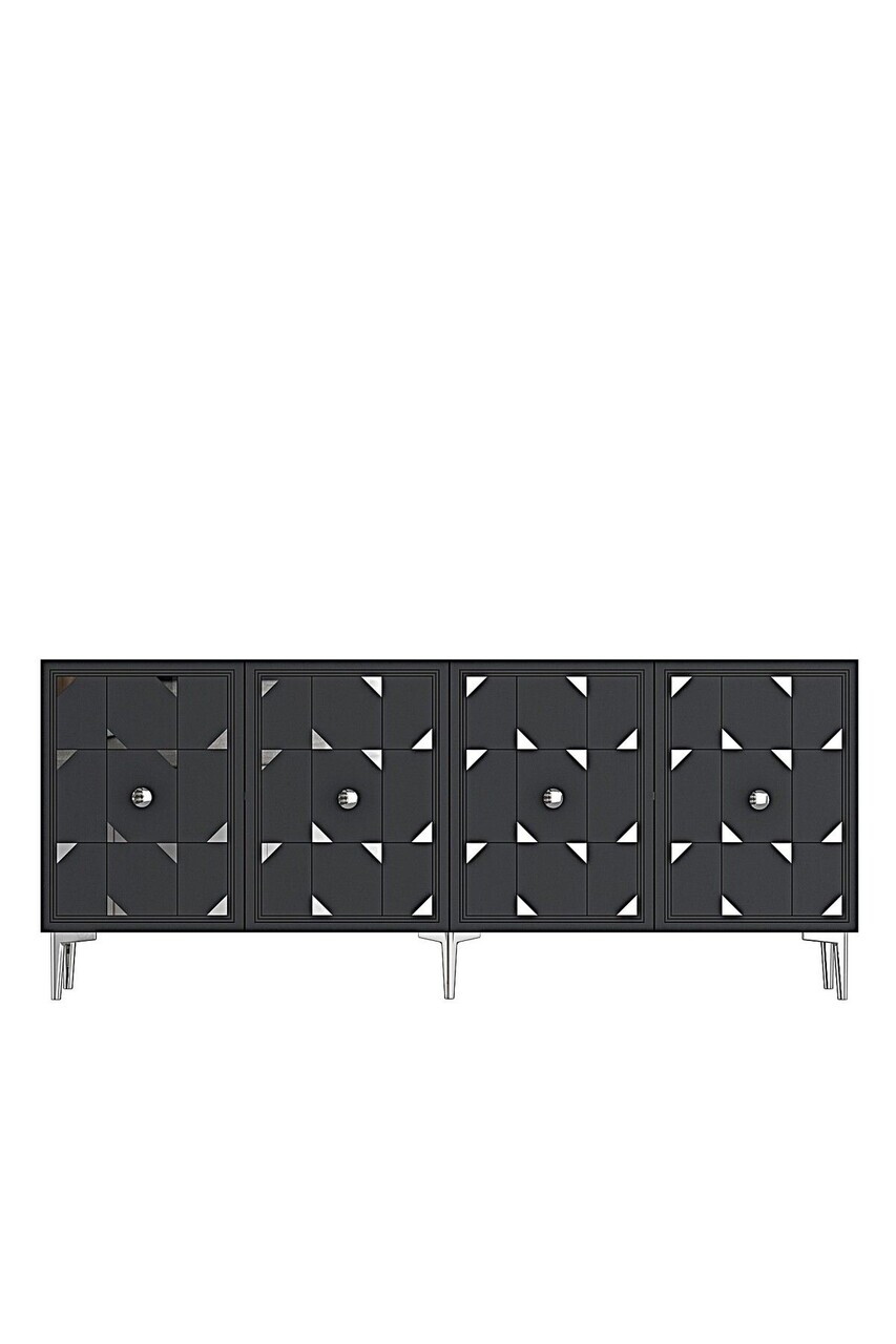 Consola, Hanah Home, Moka 180, 180x75x32 cm, Antracit / Argintiu — imaginea 5