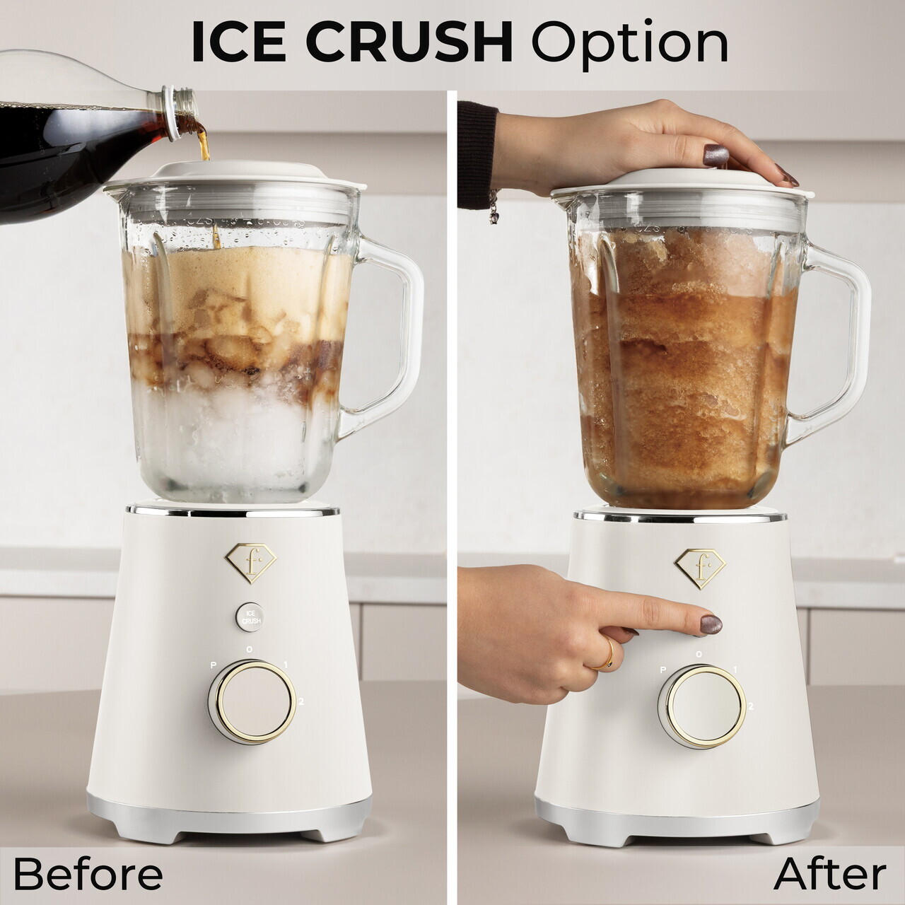 Blender de masa Fashion TV, Sahara, 1.5L, 1000W, plastic/sticla, crem/transparent - view 8