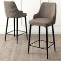 Set scaun de bar (2 bucăți), Charlotte, Enox, Metal, Cappuccino / Negru