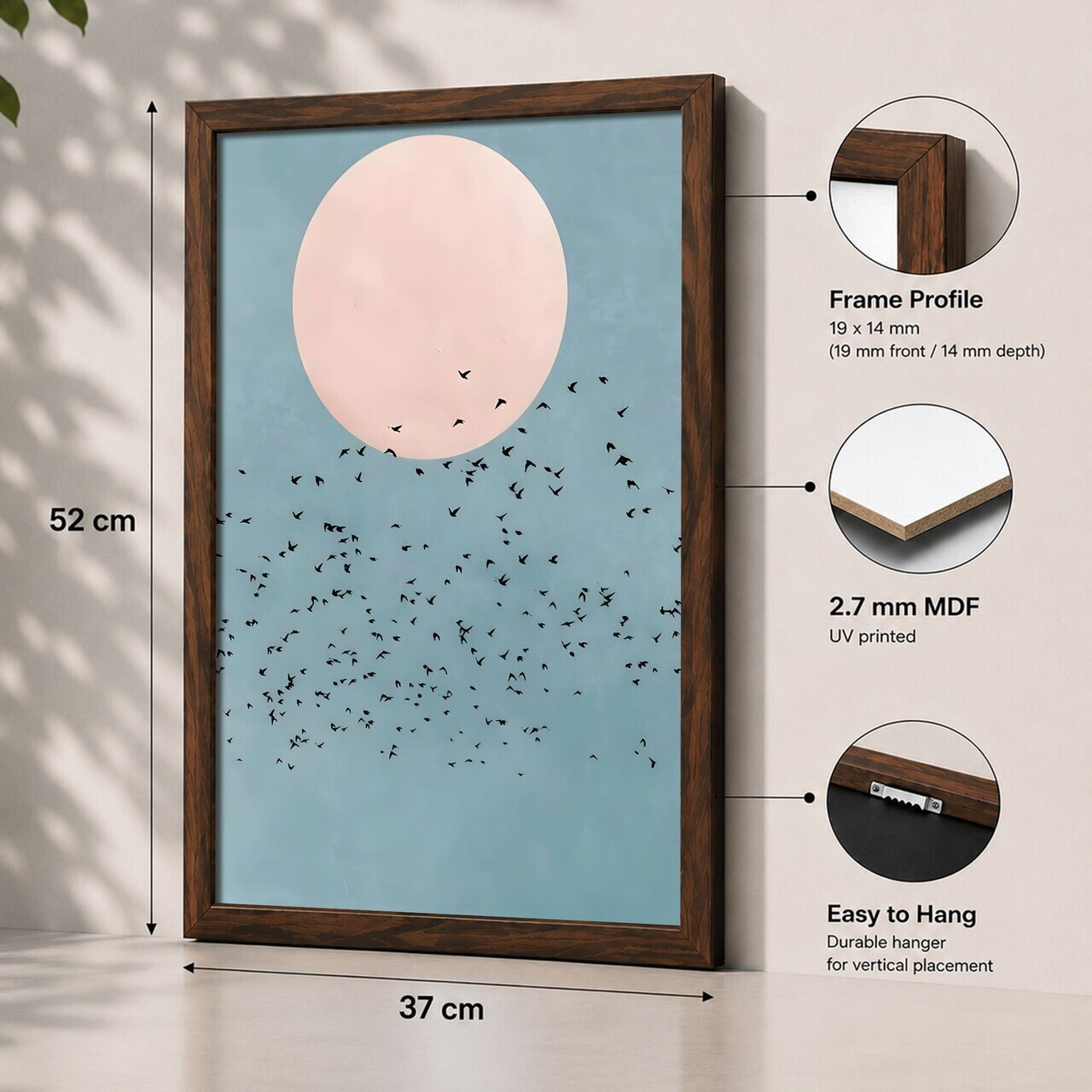 Tablou decorativ, 3752KACT-033, Fundal: 100% MDF (Grosime: 2,7 mm) Vopsire: Imprimare UV, Multicolor — imaginea 2