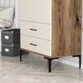 Dulap pentru haine, Hommy Craft, Kumsal T, 80x47.5x201.4 cm, PAL, Maro/Crem