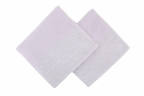 Set 2 prosoape de maini 50x90 cm, 100% bumbac, soft kiss, zarif lilac