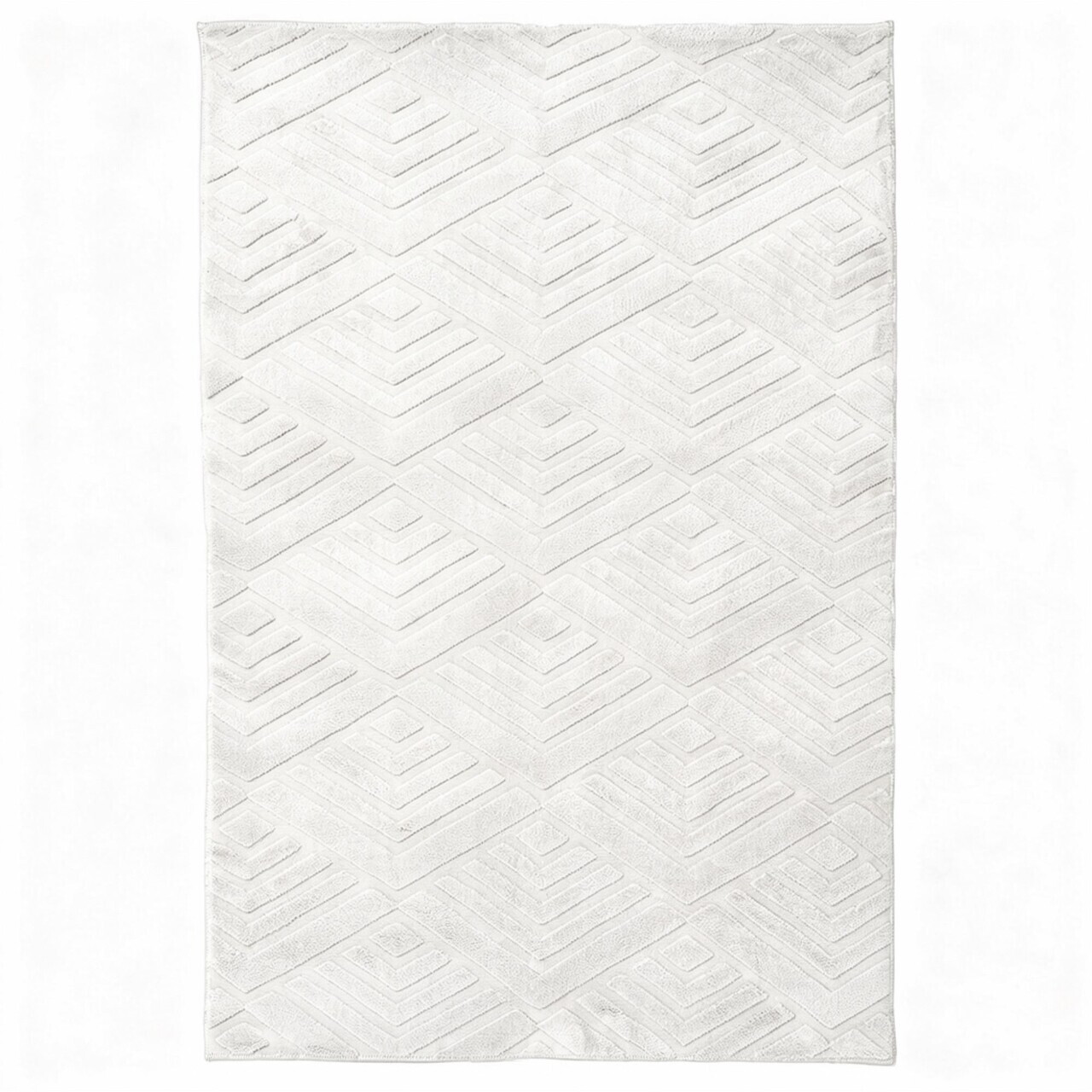 Covor, Dpelus, 100x500 cm, Poliester, Alb — imaginea 8
