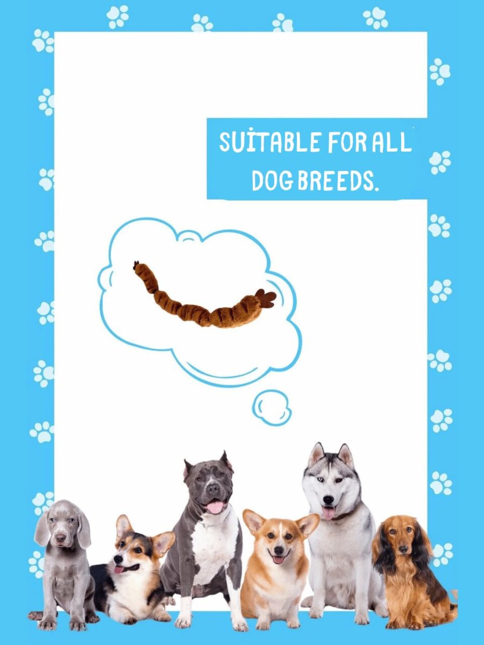 Jucărie pentru câini, Paws &amp; Whiskers, Havhav 1013, 100% MATERIAL TEXTIL PLUȘOS, Maro - imagine 2