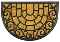 Covoras de intrare, Olivo Tappeti, Promo Mezzaluna 4, Brick, 40 x 60 cm, cauciuc/fibra cocos, maro/negru