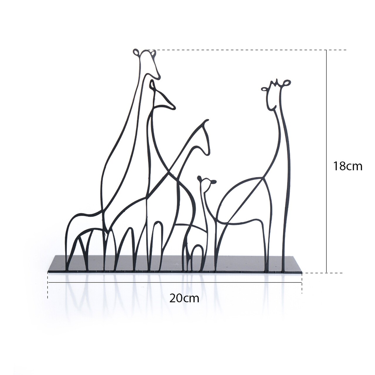 Decoratiune, Giraffa, 18x20 cm, Metal, Negru - view 2