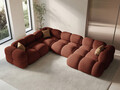 Coltar panoramic stanga 5 locuri, Loretto, Cosmopolitan Design, 345x250x68 cm, tesatura structurata, corai