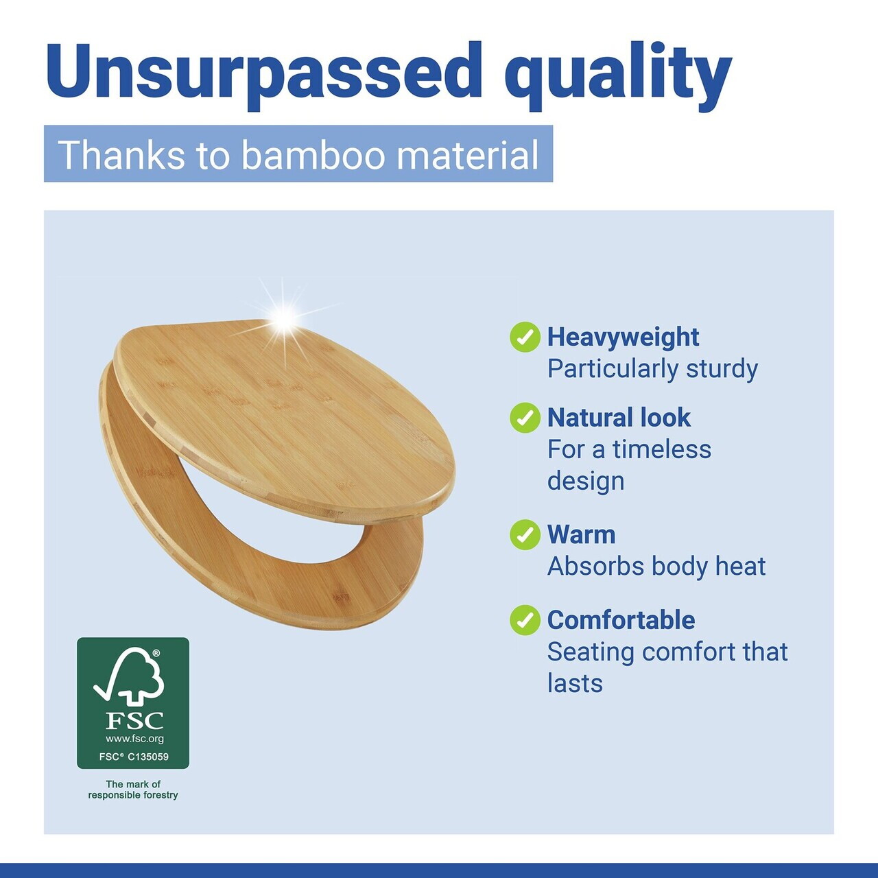 Capac de toaleta, Wenko, Bamboo, 34 x 41 cm, bambus, maro — imaginea 6