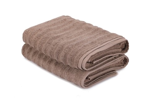 Set 2 prosoape de baie 406, Beverly Hills Polo Club, 70x140 cm, bumbac, mink