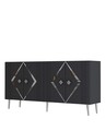Consola, Olivia, Domino KB150, Antracit / Argintiu