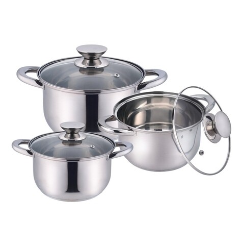 Set de gatit 6 piese Muhler, MR-1620S, inox, 16/18/20 cm