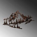 Decoratiune de perete, Mountain, Metal, 70 x 40 cm, Multicolor