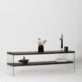 Comoda TV, Neostill, Aqua TV, 140x45x35 cm, Sticla temperata, Antracit