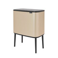 Cos de gunoi cu soft touch, Brabantia, Bo Touch Metallic, 36 L, 31.2x54x68 cm, otel, auriu