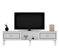Comoda TV, Olivia, Nil, 150x44.6x29.6 cm, PAL, Alb / Argintiu