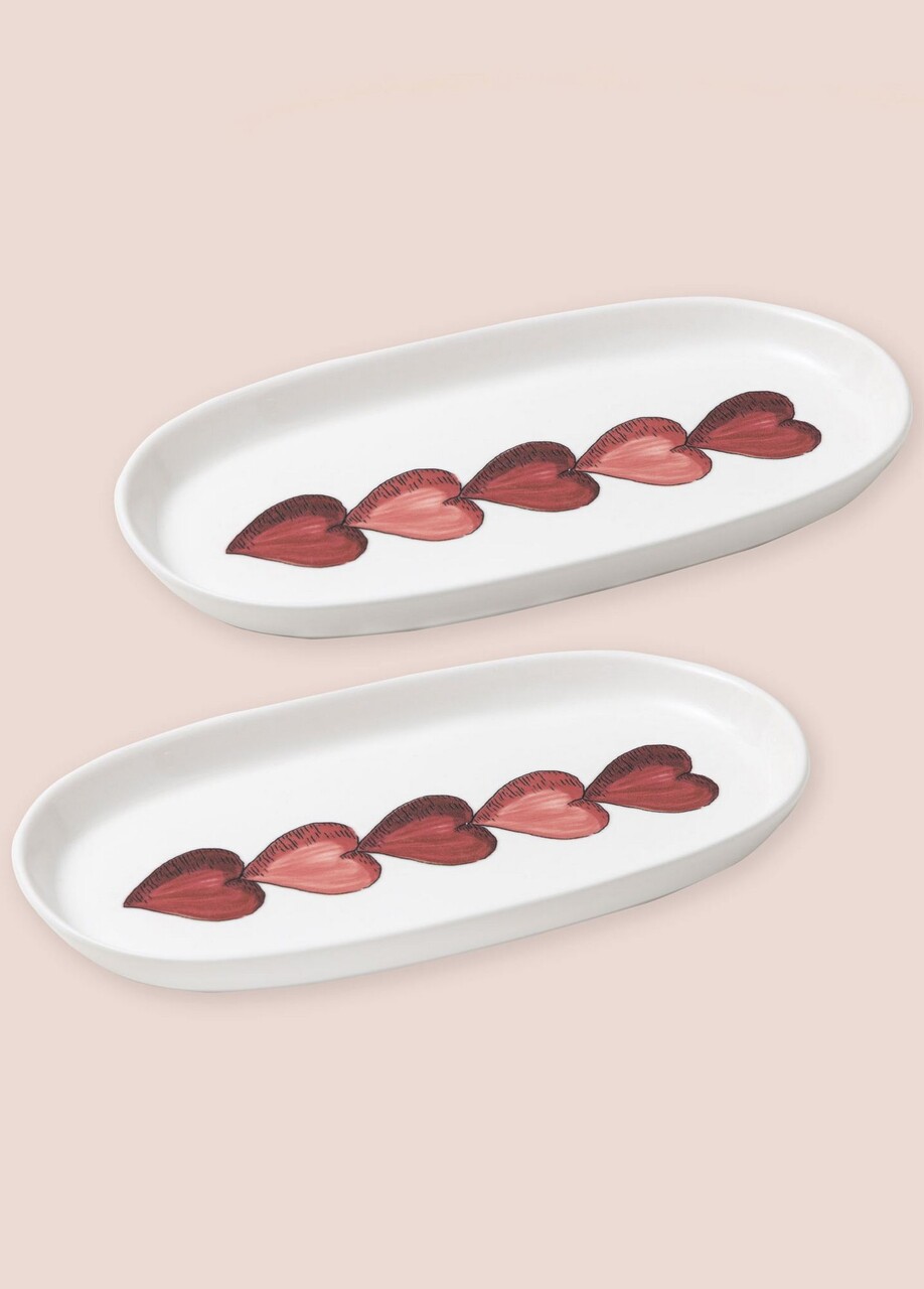 Set platouri servire, Hermia, 280TMA3379, Alb/Rosu - imagine 2