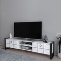 Comoda TV, Zena Home, Mora, Alb/Negru