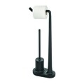 Suport hartie igienica si perie de toaleta Cade, iDesign, 23x13.5x64 cm, negru