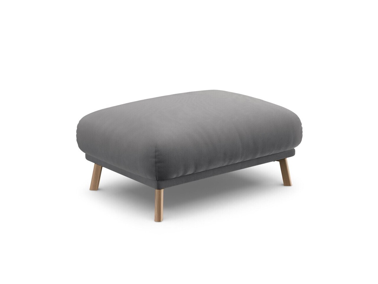 Taburet, Naomi, Micadoni Home, 100x70x41 cm, catifea, gri — imaginea 2