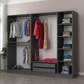 Dulap pentru haine, Minerva, Kale 210, 225x210x52 cm, PAL, Antracit