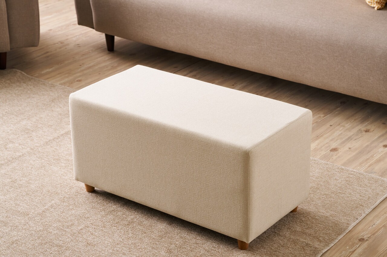 Taburet, Atelier del Sofa, 825BLC5187, Lemn, Crem - view 2