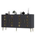 Consola, Olivia, Dome KB150, Antracit / Aur