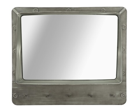 Oglinda decorativa bolt, mauro ferretti, 70x60 cm, fier, gri