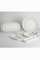 Set de mic dejun, Hermia, 208PEK1126, Portelan, Platou cu măsline: 25 cm (2 bucăți), Alb / Maro deschis / Maro