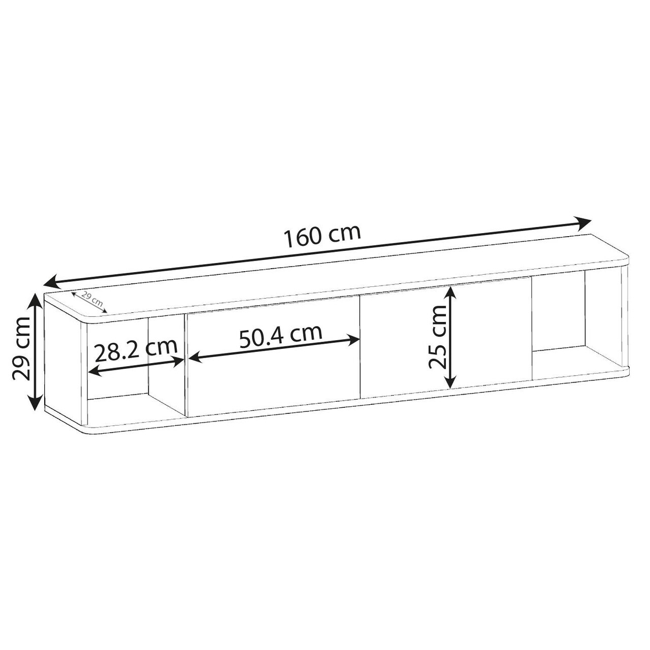 Comoda TV, Hanah Home, Twist LED, 160x29x29 cm, Antracit — imaginea 7