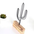Decoratiune, Cactus Mini, 17x24x3.5 cm, Metal, Negru