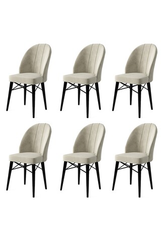 Set de scaune, Charlotte, Ritim, Metal, Crem/Negru