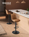 Set 2 scaune de bar, Vasagle, rotativ, 44x48x90-112 cm, piele ecologica/otel cromat, caramel