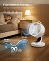 Ventilator de masa Songmics, 20 dB, 8 viteze, telecomanda, oscilatie 70°, alb