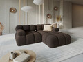 Coltar modular dreapta 3 locuri, Bellis-51, Micadoni Home, 188x155x70 cm, catifea, maro inchis
