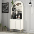 Dulap de bar pentru cafea, Hommy Craft, Lyon 80, PAL, Crem / Aur