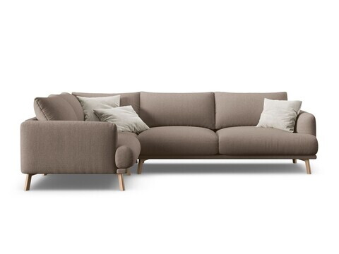 Coltar stanga 4 locuri, Naomi, Micadoni Home, 280x195x75 cm, tesatura structurata, cappuccino