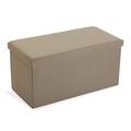 Bancheta cu spatiu de depozitare Rory, Versa, 76.5x38x37.5 cm, poliuretan, MDF, bej