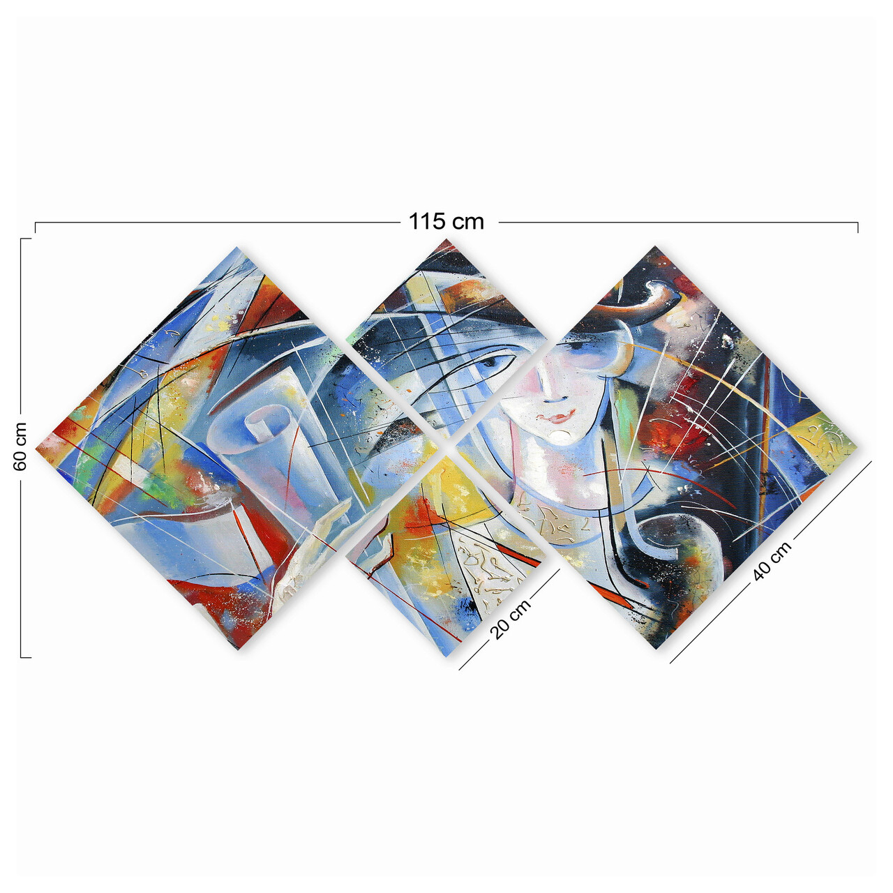 Set 4 tablouri decorative, 4MDF1101741152, MDF, Imprimat UV, Multicolor - 2 | YEO