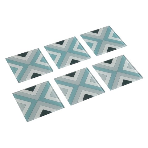 Set 6 suporturi pentru pahare dunard, versa, 10 x 10 cm, sticla