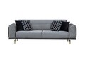Canapea extensibila cu 3 locuri, Hilena, 569HLN1106, Lemn de fag / PAL, Gri