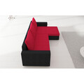 Coltar extensibil reversibil 3 locuri ELTAP, Livio, 237x150x72 cm, lemn/poliester, gri inchis/albastru inchis