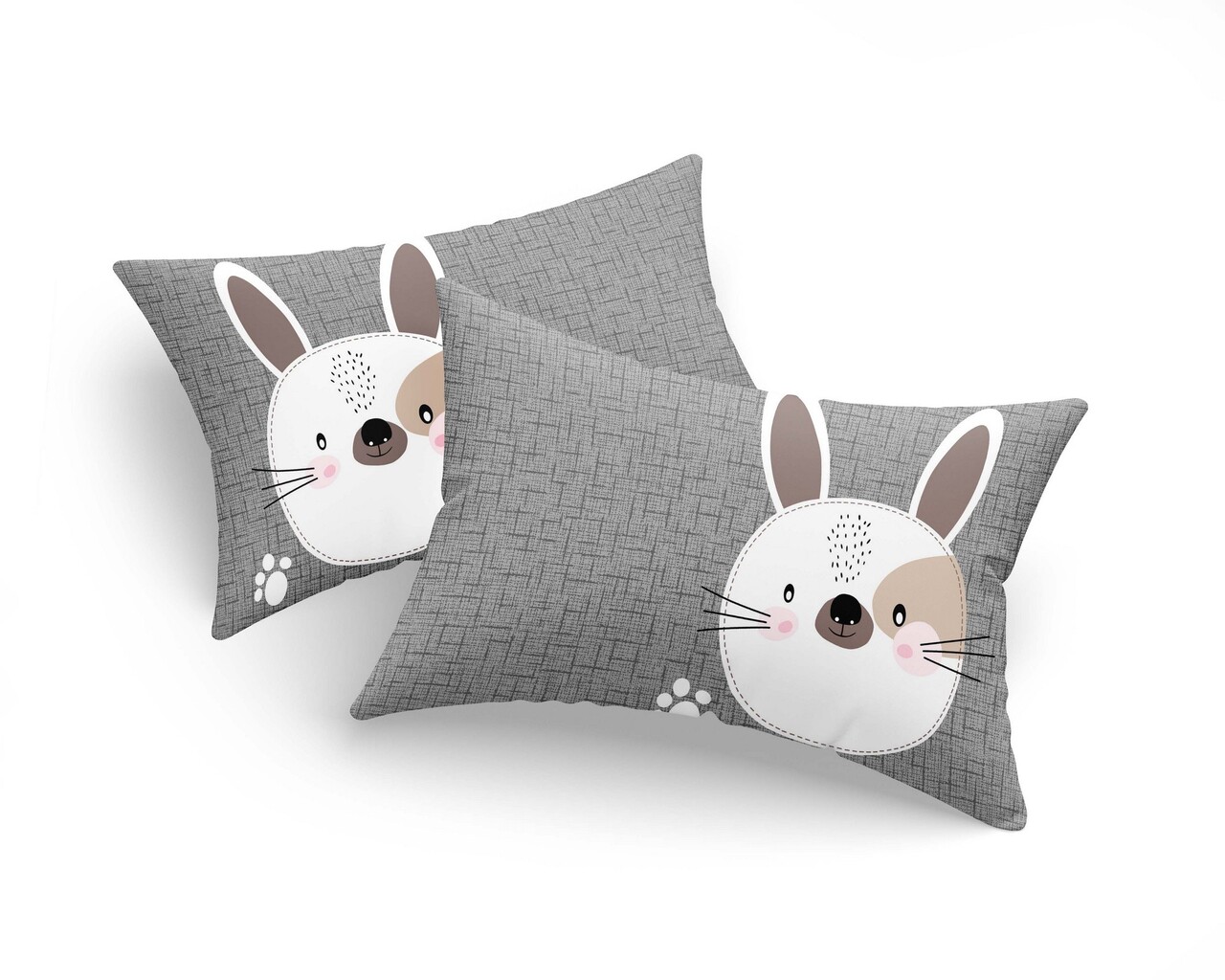 Set 2 fete de perna, Tavşancık - Light Brown, Grey, Roz, Eponj Home, 65% bumbac/35% poliester