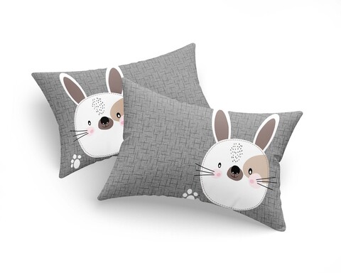Set 2 fete de perna, Tavşancık - Light Brown, Grey, Roz, Eponj Home, 65% bumbac/35% poliester
