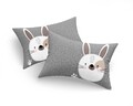Set 2 fete de perna, Tavşancık - Light Brown, Grey, Roz, Eponj Home, 65% bumbac/35% poliester