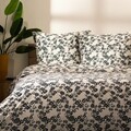 Lenjerie de pat Floral Hamptons, Homla, 140x200 cm, bumbac, alb/negru