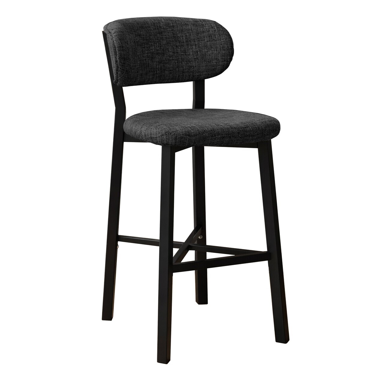 Scaun de bar, Hanah Home, Luna, 42x100x45 cm, Fier/Poliester/In, Antracit — imaginea 7