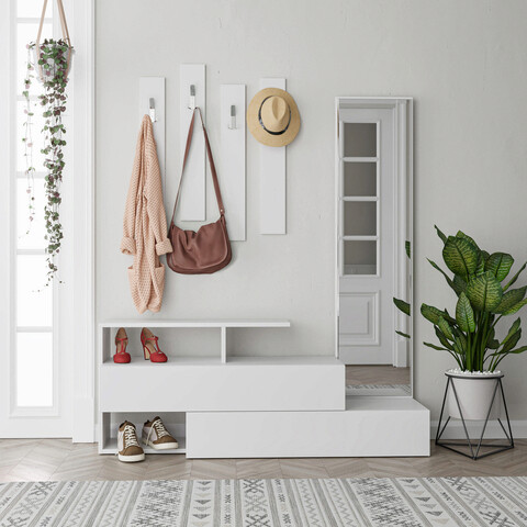 Cuier de perete, Decortie, Ramda, Alb Decortie